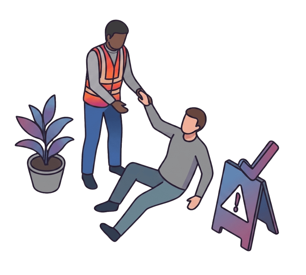 A customer walks into your retail store during a rainy day. The floor is wet near the entrance. They slip, fall, and sustain an injury. They decide to take legal action against your business for medical costs and damages.